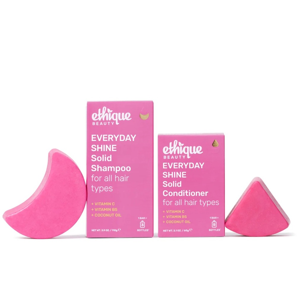 ethique beauty everyday shine solid shampoo & conditioner bar bundle